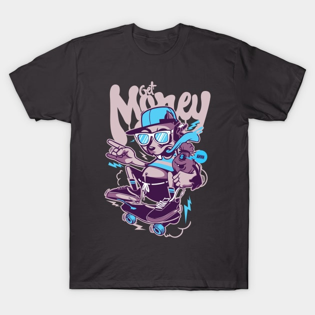 Skating Big Mouse T-Shirt by mertkaratay